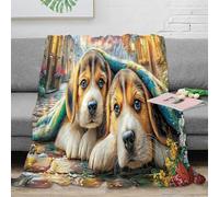 SPACESK Puppies Under Blanket Microfiber Printed Flannel Throw Blanket 3D Design Bed Blankets Soft Warm Microfiber Sport Bedding for Bed Couch for Kids Teens Adults 70x80inch(180x200cm)
