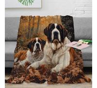 SPACESK St. Bernard Fleece Throw Blanket 3D Bed Blanket Lightweight Breathable Soft Warm Microfiber Sport Bedding for Bed Couch for Kids Teens Adults 60x80inch(150x200cm)