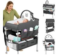 SpaceSlate Baby Changing Table Black with Storage - Collapsible Baby Diaper Changing Station with Toy Holder, Baskets - Diaper Changing Table for Small Spaces, Portable Changing Table for Baby