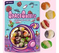 SpaceSweets Freeze Dried Fruit Comets - Crunchy Viral Candy with Skittles - Fun Snack for All Ages - Vegan & Vegetarian Friendly - TikTok Trend Sweets (Pack of 1, Mega Sour Fruit Comets)