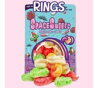 SpaceSweets Mixed Freeze Dried Sweets 70g | Crunchy Assorted Candy Treats | Fruity Flavour Explosion | Viral TikTok Snack | Fun Candy Gift for All Ages (Pack of 1, Rings Mix)