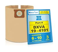 SpaceTent 3 Pack High Efficiency Replacement Filter Bags for DEWALT 6 to 10 Gallon Wet/Dry Vacs - Part # DEWALT DXVA19-4101…