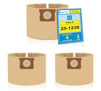 SpaceTent 3 Pack Vacuum Filter Bags compatible with Stanley and PorterCable 4 Gallon Wet Dry Vacuum, Part # 25-1238