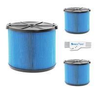 SpaceTent 3 pack VF3500 3-Layer Fine Dust Pleated Paper Filter for RIDGID 3 to 4.5 Gallon Wet/Dry Shop Vacuums.