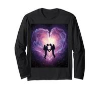 Spacetime Embrace Interstellar Couple Celestial Connection Long Sleeve T-Shirt