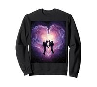 Spacetime Embrace Interstellar Couple Celestial Connection Sweatshirt