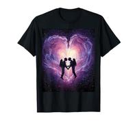 Spacetime Embrace Interstellar Couple Celestial Connection T-Shirt