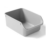 SpaceTime Large Cat Litter Box with High Sides,Cat Boxes for Indoor Cats,Cat Litter Pan for Kitty,Litter Box with Low Entry,Easy to Clean,Anti-Splashing(Grey)