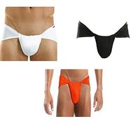 spacetouch 4 PC Each Indian Traditional Underwear Langot Lankot Loin Cloth Supporter loincloth Cotton Multicolor - White, Black, Orange