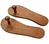 Spacetouch Brown Wooden Khadau Wooden Sandals Handcrafted Unisex-Adults Flat Sandal One Size