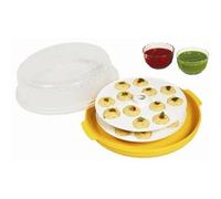 Spacetouch Mini Idli Maker (Microwave Safe) - 2 Tray & Cover - Plastic, Round, Multi Color - Dishwasher Safe