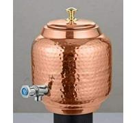 Spacetouch Pure Hammered Copper Water Dispenser with Tap Matka Water Jug Copper Pot 3 Liter Copper Pitcher with Tap