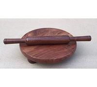 Spacetouch Wooden Chakla Belan Wooden Roller Board with Rolling Pin Roti Maker Quality Wooden Board Rolling Pin