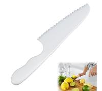 SpaceWings 1PCS Nylon Knife for Nonstick Pans,Serrated Salad Cutter,Plastic Serrated Kitchen Cutter for Lettuce,Cake and Vegetables,Ideal for Home Cooks,Bakers & Nonstick Cookware Users