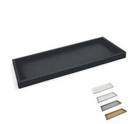 Spacewiser Countertop and Vanity Tray - 11.7" Silicone Bathroom Tray, Flexible Hand Dish Soap Holder for Kitchen, Bathroom Counter Organizer, Shower Toilet Tank Trays Décor, Sink Makeup Mat Oil, Black