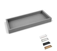 Spacewiser Countertop and Vanity Tray - Small 7.7" Silicone Soap Dispenser Trays, Flexible Bathroom Trays, Dish Soap Holder Kitchen Counter Caddy, Organizer Sink Tray for Soaps Bottles, Sponge, Keys