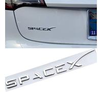 Spacex Decals 3D Metal Car Rear Trunk Emblem Sticker Badge Decals for Tesla Model 3 Y X S Decorative Accessories,Silver