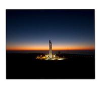 SpaceX Falcon 9 Vertical on the Pad at Vandenberg - 11x14 Unframed Print - Great Gift and Decor For Aerospace Enthusiasts, Rocket and Space Transportation Geeks Under $15