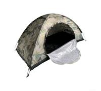 Spacious 2-Person Tent 200x150cm Double Camouflage | 190T silver-coated taffeta, robust camo pattern, weather protection, blends into nature, for durable build