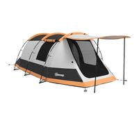 Outsunny 3-4 Man Camping Tent with Bedroom, Living Room and Porch - Orange
