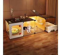 Spacious 3Tier Indoor Cat Cage with PullOut Litter BoxTransparent Pet Enclosure for Cats & RabbitsEasy Assembly (141x46x36CM)