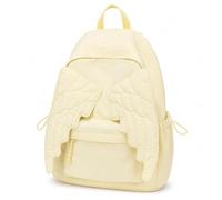 Spacious Angel Wings Backpack, Travel Backpack with Wings, Cute Nylon Daypack with Zipper for Women (Yellow)