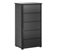 Spacious Black High Gloss 5 Drawer Chest, Modern Chest Of Drawers For Livingroom, Minimalist Storage Chest Premier Housewares Black One Size