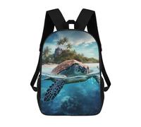Spacious Book Bags Sea Turtle Knapsack Basic School Bag for Travel, Work, Hiking, 42X32X14Cm