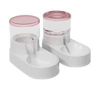 Spacious Cat Food Dispenser Paired with Continuous Flow Water Fountain for Convenience (Pink)