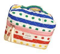 Spacious Cosmetic Storage Holder Elegant Dotted Beauty Pouches Organizers for Makeup Jewelry and Accessory Storage Home Organization