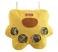 Spacious Cotton Linen Hay Feeder Bag for Rabbits, Guinea Pigs, Hamsters - Multi-Pet Design, & Breathable, Easy Hanging, 29x24x4cm, 110g