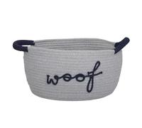 Spacious Dog Toy Storage Box Featuring Breathable Fabric and Reinforced Handles Multi Purpose Pet Holder Basket Woven from Cord Showcasing Dog Theme Design