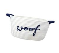 Spacious Dog Toy Storage Box Featuring Breathable Fabric and Reinforced Handles Multi Purpose Pet Holder Basket Woven from Cord Showcasing Dog Theme Design
