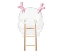 Spacious Hamster Sand Bath Bowl with Ladder - Sand Bathtub for Hamster, Small Pet Animals Cage Accessories, Animal Habitat Decor for Hedgehogs, Lemmings