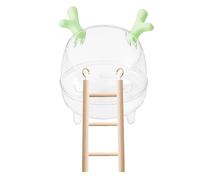 Spacious Hamster Sand Bath Bowl with Ladder - Sand Bathtub for Hamster, Small Pet Animals Cage Accessories, Animal Habitat Decor for Hedgehogs, Lemmings