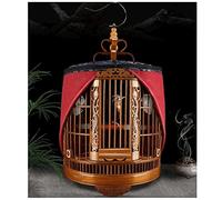 Spacious Hanging Bird Ca for Mum & Lar Birds Exquisite Carved Design with Rolling Stand Portable Bamboo Travel Ca with Perches for n Pets
