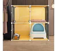 Spacious Indoor Cat Enclosure with Litter Box Detachable Metal Playpen for 13 Cats Ideal Exercise Space (72x47x72cm) Safe & Secure Cat Kennels