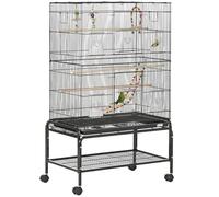 Spacious Large Bird Cage With Stand Wheels Toys Storage Shelf Easy Move Indoor Pet Cage For Budgies Canaries Finches Parakeets Lovebirds