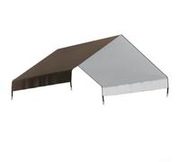 Spacious Metal Chicken with Secure Door Lock, Weather Protection PE Cover, Ground Nail Anchors for Stability, Rust Resistant Epoxy Finish, Four Convenient Doors (Brown)