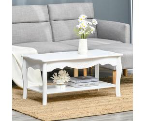 Spacious & Modern Coffee Table - White, 94Lx44Wx42H cm Stylish design