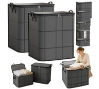 Spacious Moving Storage Bin with Extra Large Capacity Carrying Bag, Sturdy Fabric Bedding Organizer Storage Container for Wardrobes and Relocation，DD