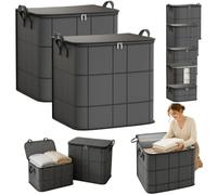 Spacious Moving Storage Bin with Extra Large Capacity Carrying Bag, Sturdy Fabric Bedding Organizer Storage Container for Wardrobes and Relocation，BB