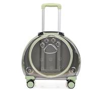 Spacious Multifunctional Pet Backpack with Wheels for Dogs & Cats - Ideal Travel Bag for Outdoor Adventures - Green B Color, Comfortable & Convenient