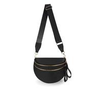 Spacious Nylon Crossbody Bag Bum Bag Handbags Wallets Purses Trendy Shoulder Bag for Women, Black, 3 inches x 12 inches x 9.8 inches, Fashion
