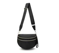 Spacious Nylon Crossbody Pure Colour Crossbody Bag Bum Bag for Women, Handbags Wallets Purses Spacious, Black, L