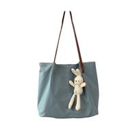 Spacious Nylon Shoulder Bag for Women with Multiple Compartments and Comfortable Handle Solid Color Handbag Shopper Bag