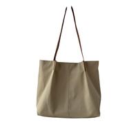 Spacious Nylon Shoulder Bag for Women with Multiple Compartments and Comfortable Handle Solid Color Handbag Shopper Bag