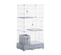 Spacious Outdoor Cat House & Enclosure - Walk-in Cat Cage for 1-2 Cats, Indoor/Outdoor Use, Mobile with Wheels, Waterproof and Durable Design