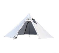 Spacious Pyramid Tent for For adults Yurt Style with Fireproof Smoke Window for Safe Use (Grayish white)