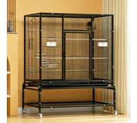 Spacious Rolling Metal Bird Cage with Stand & Removable Tray for Cockatoo, Parakeet, Finch, Small Birds - Wheeled Aviary, Easy Mobility & Cleaning